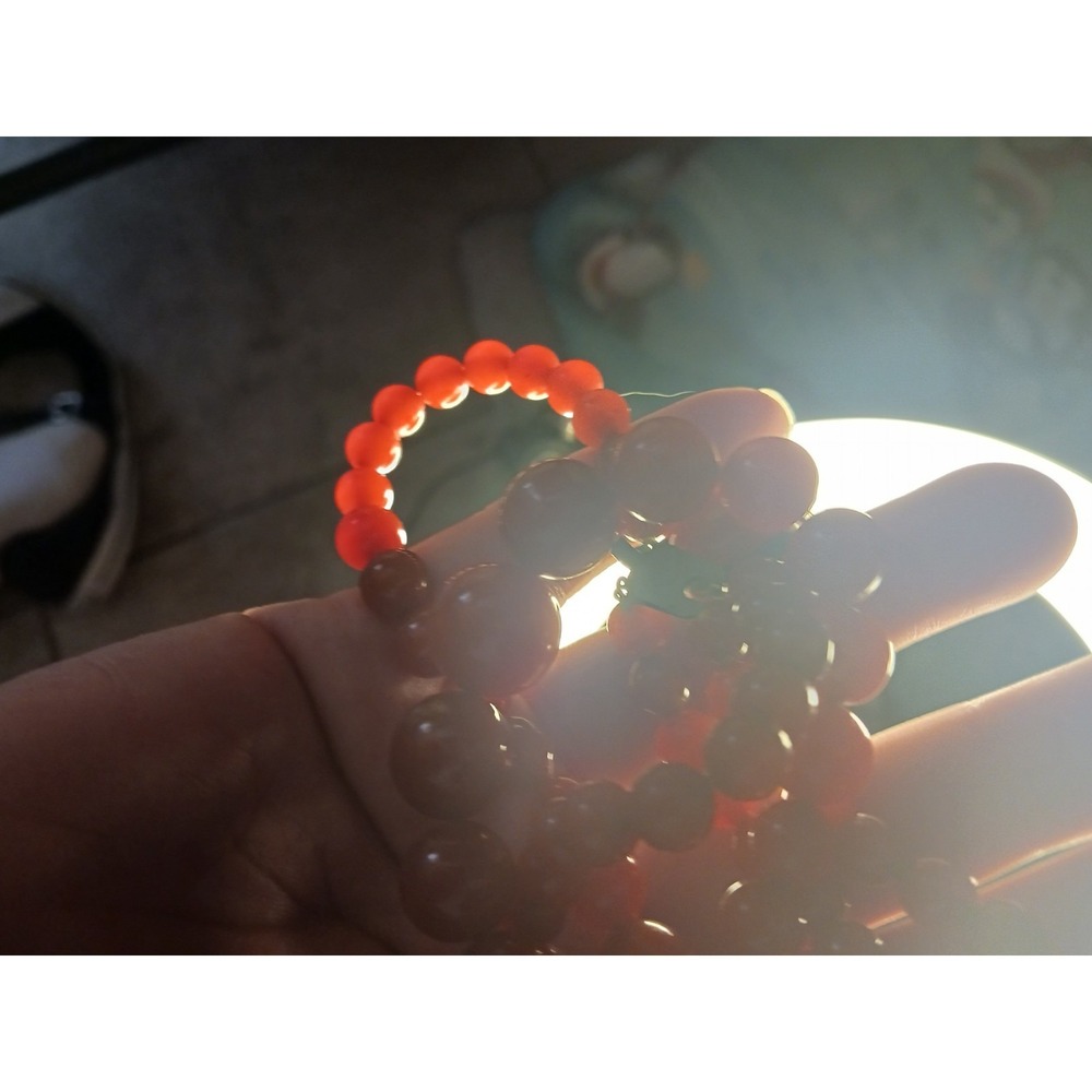 Vintage Bakelite Red Orange Strand Graduated Bead Necklace Round Clasp 16 Inch - Picture 12 of 13
